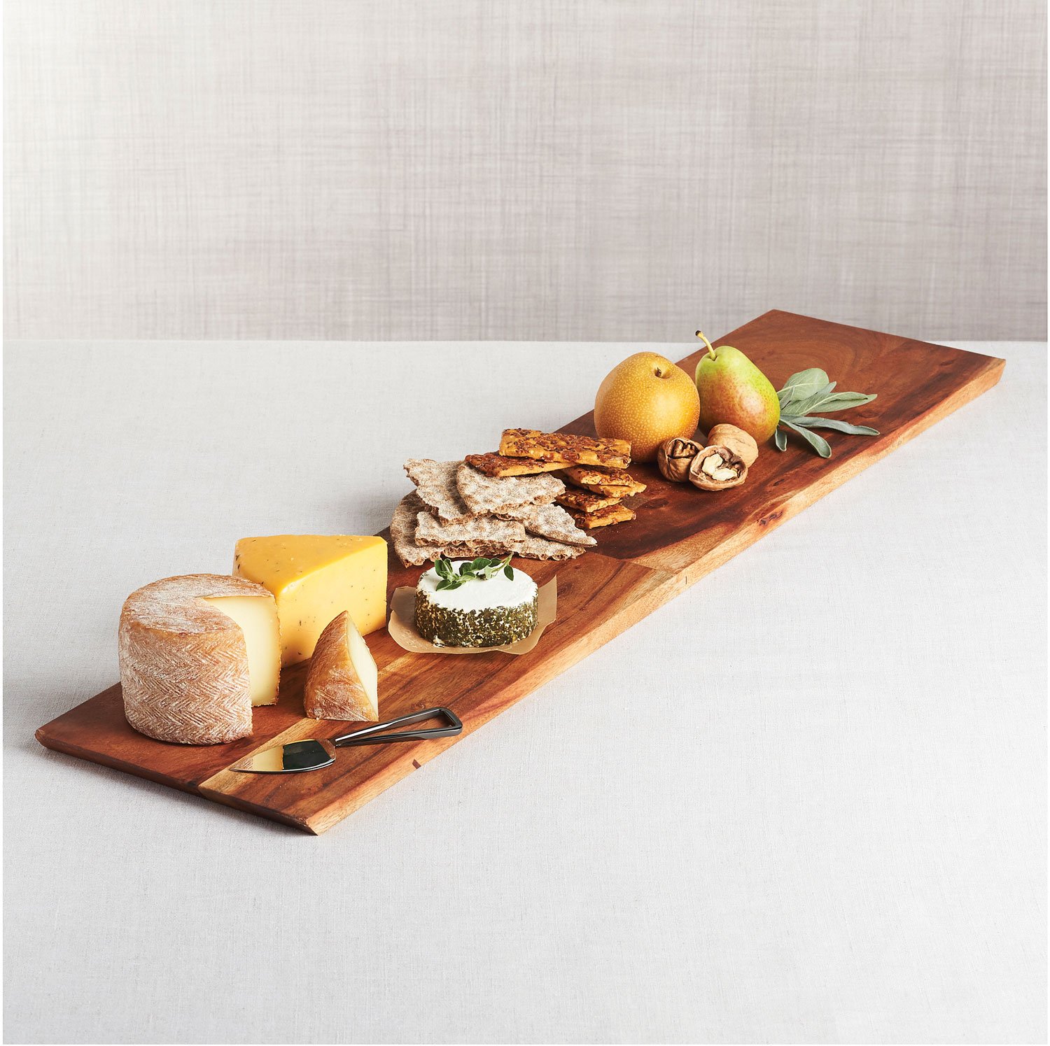 Carson 36 inch acacia cheeseboard from Crate and Barrel wedding registry ideas