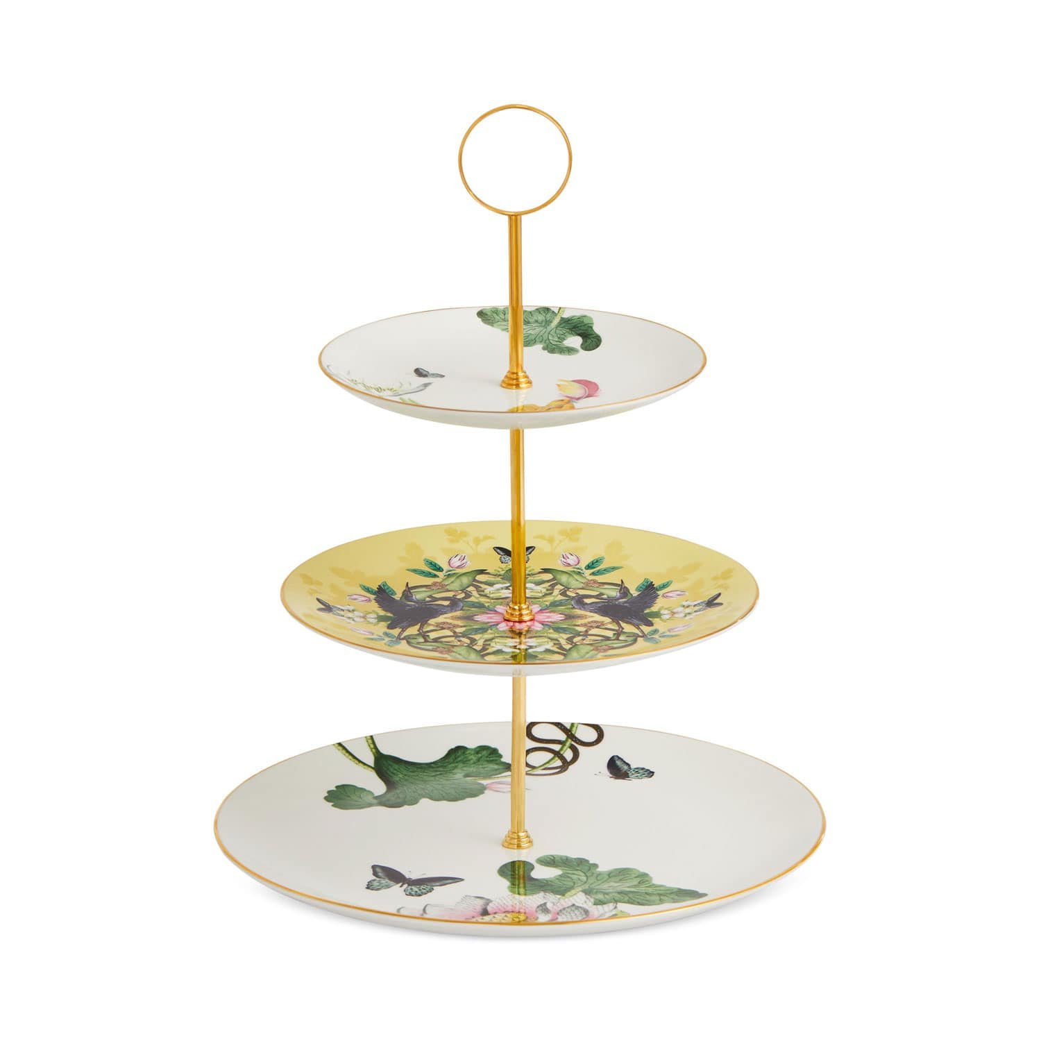 Wedgwood Wonderlust Waterlily three-tier cake stand Bloomingdale’s wedding registry ideas