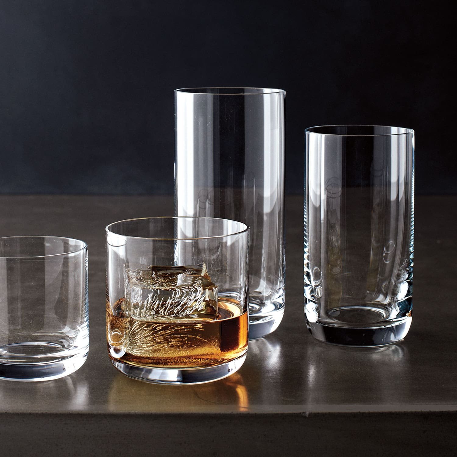 Crescent double old-fashioned and highball glasses from crate and barrel wedding registry ideas
